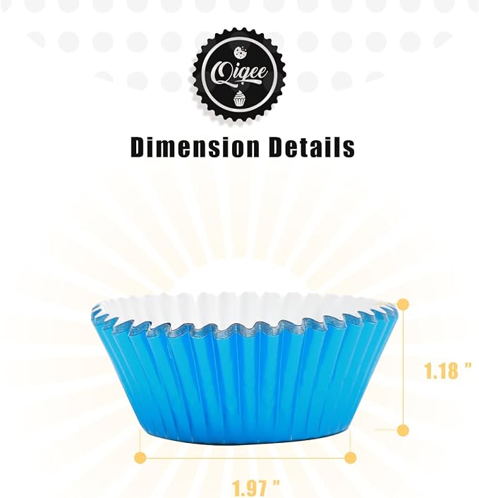 qiqee Foil Cupcake Liners, 500 Count, Standard Size, 10 Colors - Image 6