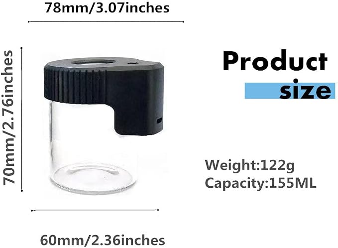 Led Transparent Glass Seal Storage Jar, Light-Up Magnifying Ornamental Glass Bottle (Black) - Image 4