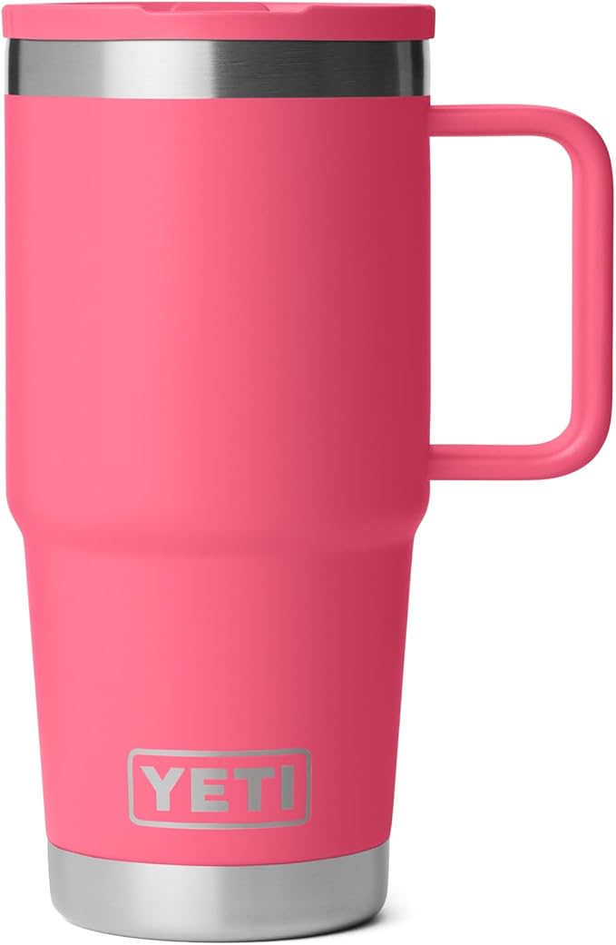 YETI Rambler 20 oz Travel Mug with Flip Straw Lid – Stainless Steel, Vacuum Insulated, Leakproof, Cup Holder Friendly, Tropical Pink by YETI