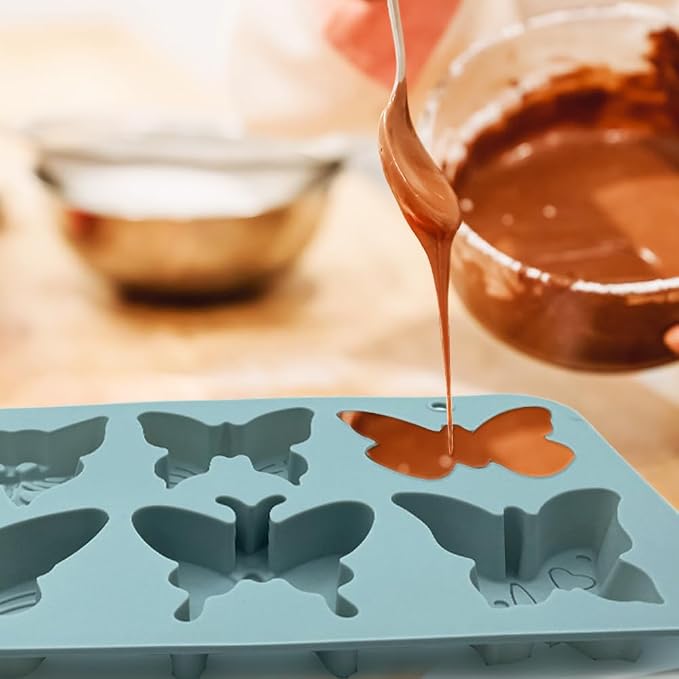 2 Pack Cute Butterfly Silicone Molds 3D Butterfly Themed Baking Mould Tray DIY Baking Tool for Chocolate Cake Dessert Candy Mousse Pastry Handmade Soap Cupcake Topper - Image 4