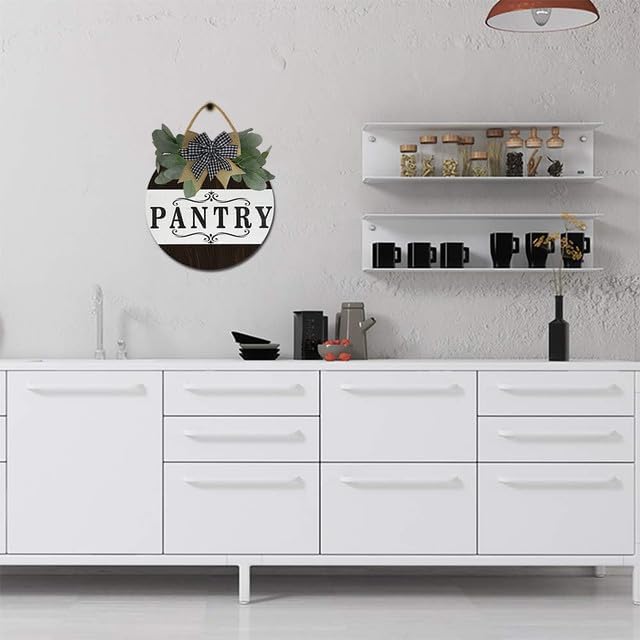Pantry Sign Pantry Wall Decor Farmhouse Pantry Sign Wooden Rustic Pantry Sign Retro Pantry Hanging Sign Wooden Art Printed Decor for Home Pantry Room Holiday Decoration 11" - Image 3