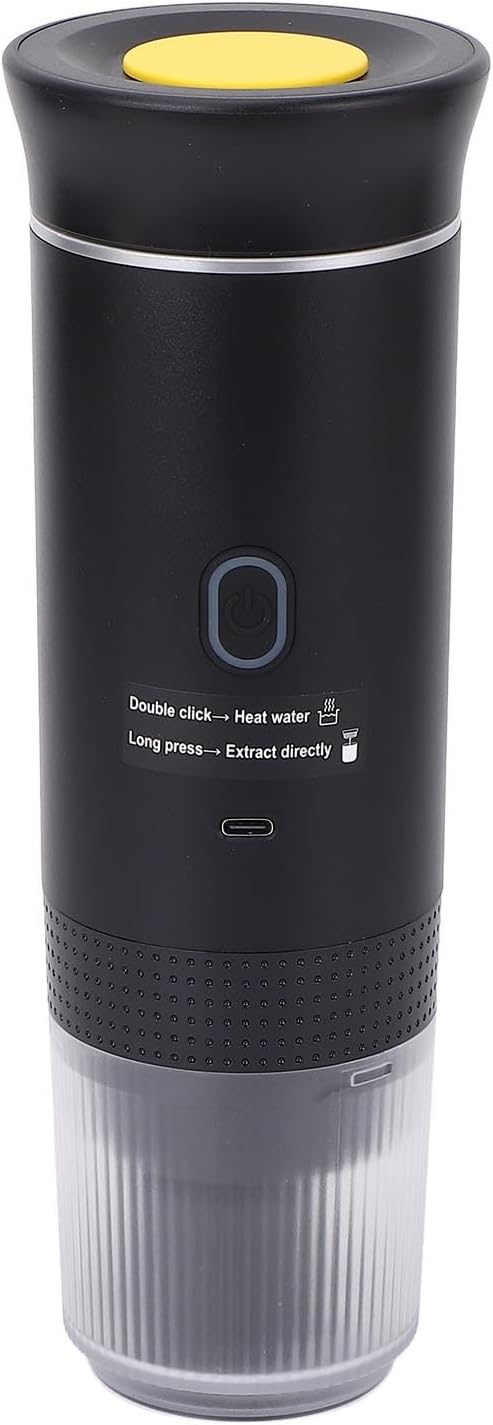 AMONIDA Portable Electric Coffee Machine, 15 Bar Cordless Heating Coffee Maker with Lithium Battery for Travel, Camping, Home & Office - Image 4