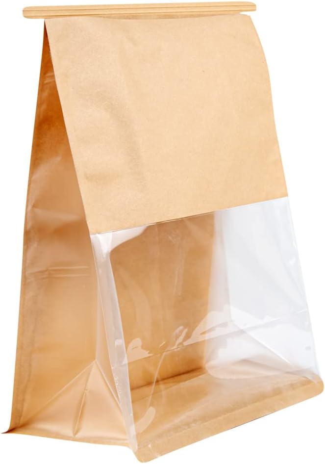 Restaurantware Kraft Paper Cotton Tin Tie Bag, 100 Pack - Image 2