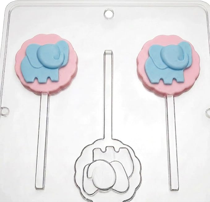 Baby Elephant Lollipop Chocolate Candy Mold 697 - Image 4