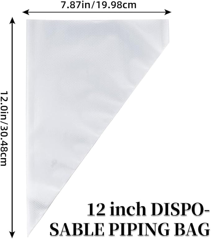 Beginner Cake Decorating Kit,50Pcs 12Inch Piping Bags Disposable with 3 Cake Scraper Smoother for Cake Decorating,Thickened Anti Burst Icing Bags,Pastry Bags for Cream Frosting,Cookies,cupcakes