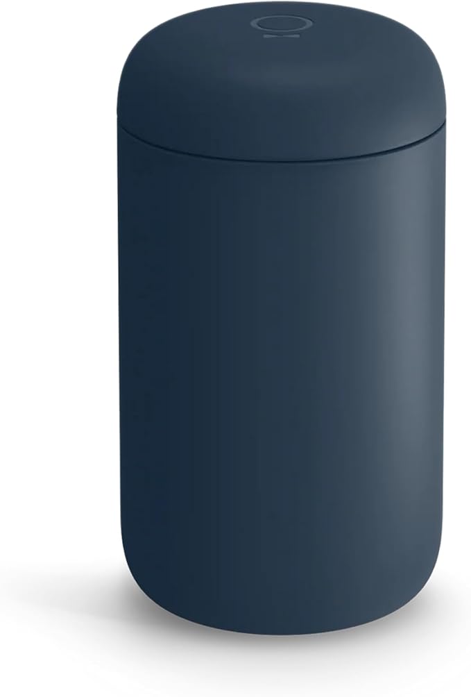 Fellow 16 oz Carter Wide Travel Mug - Wide Mouth Vacuum-Insulated Stainless Steel - Tea and Coffee Tumbler - Travel Coffee Mug with Ceramic Interior - Stone Blue