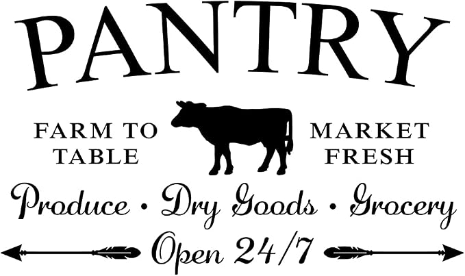 Pantry Sign Wall Decor Sticker - Pantry Wall Decor for Kitchen Farmhouse Door Sign for Kitchen Home, Waterproof Vinyl Food Storage Decals for House Area(18.7''×11.2'') | Door Sign for Kitchen Home, Waterproof Vinyl Food Storage Decals for House Area(18... by JioJio+Chan