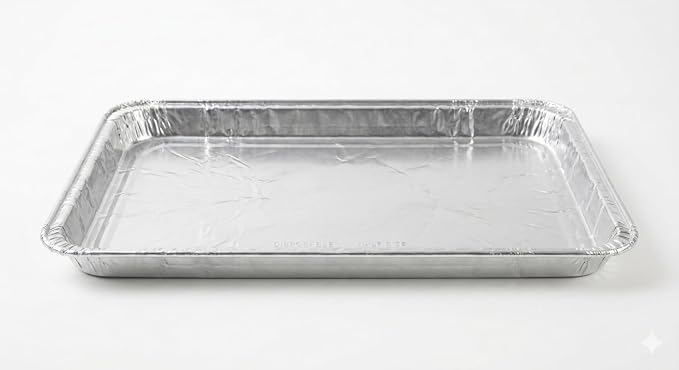 Pack of 10 Aluminum-1/2 Half Size Sheet Baking Pan| Super Strong Disposable Foil Baking Tins | Ideal for Cakes, Cookies, Biscuits Pastries, Pizza and More - Image 2