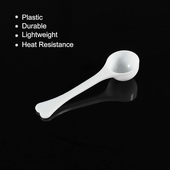 MECCANIXITY Micro Spoons 3 Gram Measuring Scoop Plastic Round Bottom Mini Spoon for Home Kitchen Powder Measurement Baking 15Pcs