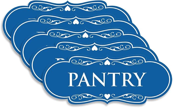 Designer Pantry Sign (Blue) - Small (5 Pack) by SignsByLITA