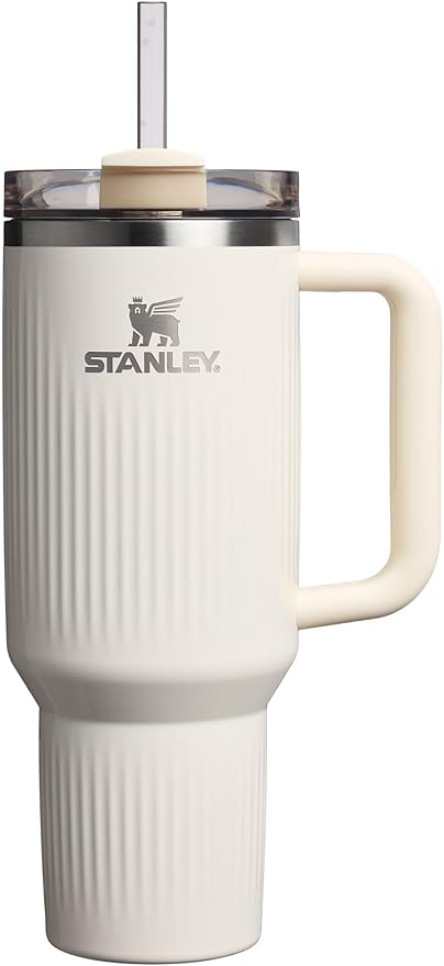 STANLEY Quencher H2.0 Tumbler with Handle and Straw 40 oz | Flowstate 3-Position Lid | Cup Holder Compatible for Travel | Insulated Stainless Steel Cup | BPA-Free | Fluted Cream Gloss by Unknown