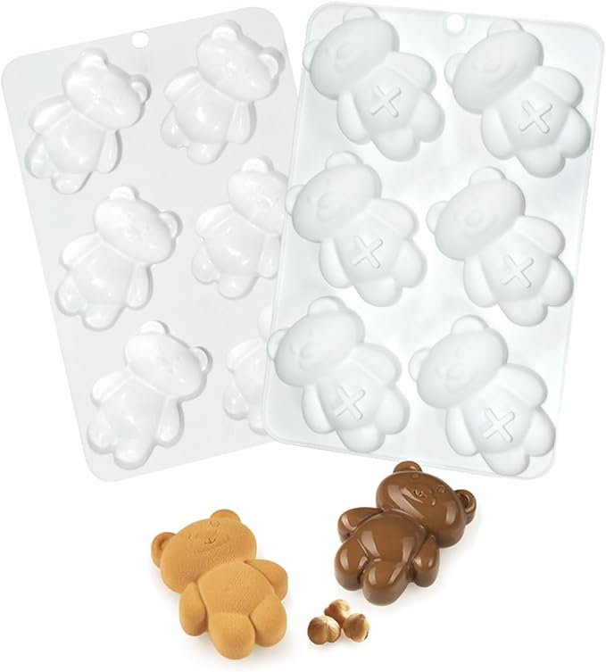 mostsom 3D Bear Shape Silicone Molds for Baking Mousse Cake, Fondant Mold, French Dessert, Pastry Chocolate Mould, Soap, and Ice Cream, Baking Mold for Cakes (B_ Bear)