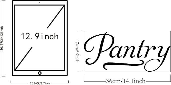 SUPERDANT Pantry Door Sign Sticker Pantry Room Wall Decals Kitchen Vinyl Glass & Door Wall DIY Art Quote Decor for Home Kitchen Restaurant Coffee Shop Store 14.1x6.9in - Image 2