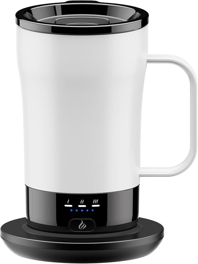 Self-Heating Coffee Mug, 14oz Heated Coffee Mug - Rechargeable Temperature Control Coffee Mug Keep Coffee Hot, Smart Mug Great Gift for Coffee Lovers & Slow Sippers by PUSEE