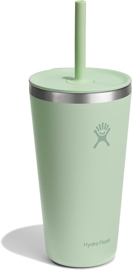 Hydro Flask All Around Tumbler Straw Lid, Insulated Travel Mug, Stainless Steel Coffee Cup 28 Oz Aloe - Image 2