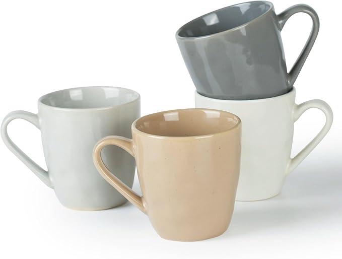 famiware Mars 4 Pieces Coffee Mug, 14oz Tea Mug, Catering Mugs with Handle for Coffee, Tea, Cocoa, Milk, Multi-color by Famiware
