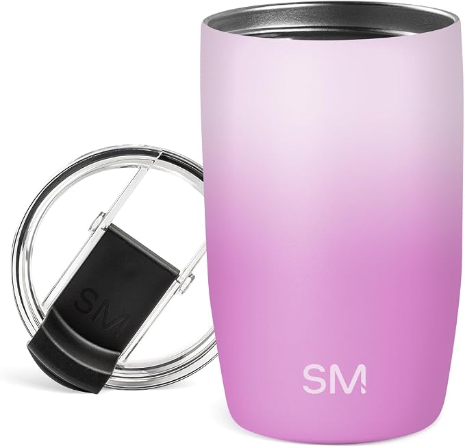 Simple Modern Travel Coffee Mug with Lid | 12oz | Ombré | Voyager Coffee Cup, Coffee Tumbler for Hot & Iced Drinks | Insulated Stainless Steel Travel Mug | Violet Dreams by Unknown