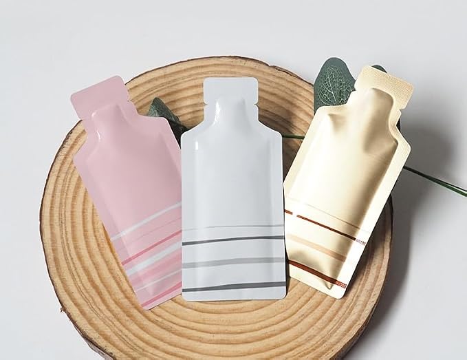 NATX 100Pcs Bottle Shape Open Top Aluminum Foil Pouch Package Bag with Tear Notch Portable Cute Bottle Shape Food Preservation Smell Proof Packaging Pouches (Gold, 2.3×4.7in (6×12cm)) - Image 3