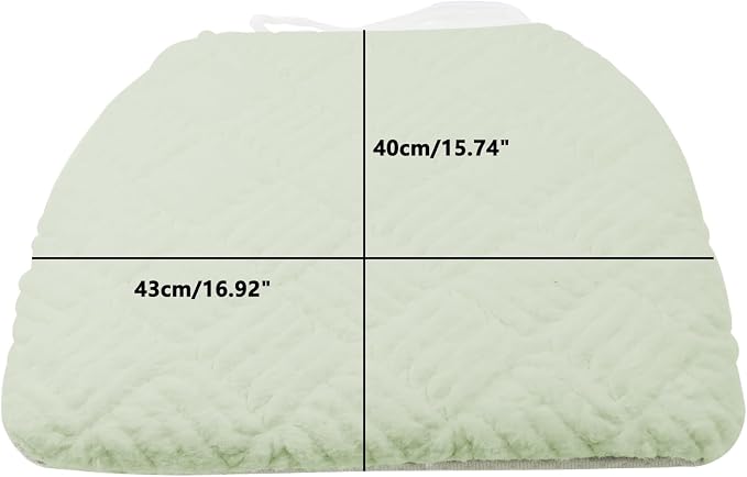 Plush Chair Cushion, Oval Chair Cushion Pad,Ultra Soft Nonslip Seat Pad,Comfortable Chair Cushion Cover,2PCS Memory Foam Chair Seat Cushion for Home Office Kitchen Dining Chairs Mint Green - Image 2