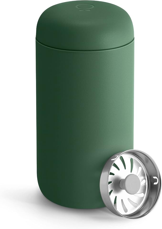 Fellow 12 oz Carter Move Travel Mug - Vacuum-Insulated Stainless Steel Travel Coffee Mug - Coffee Tumbler with Ceramic Interior and Splash Guard - Cargo Green by Unknown