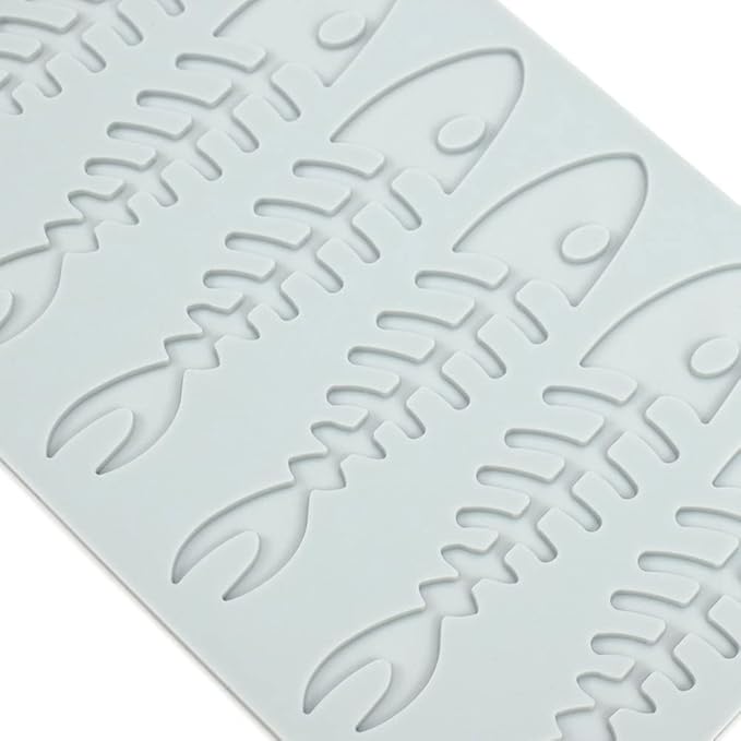 Lobster Shape Lace Silicone Mold Chocolate Candy 3D Hollow Fishbone Candy Mold Food Cooking Meals Decorations Fondant Mold Polymer Clay Molds (B_6.4x4.36x0.12inch)