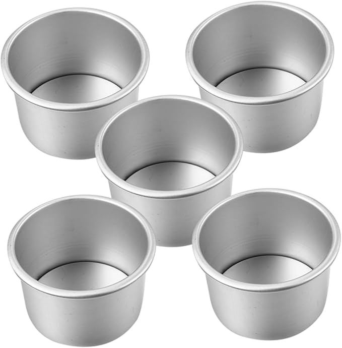 SECFOU 5-Piece Removable Bottom Round Cake Pan Set 2-Inch Aluminum Alloy Molds for Baking Non-Stick Metal Cake Pans for Cheese and Dessert for Home Bakers by SECFOU
