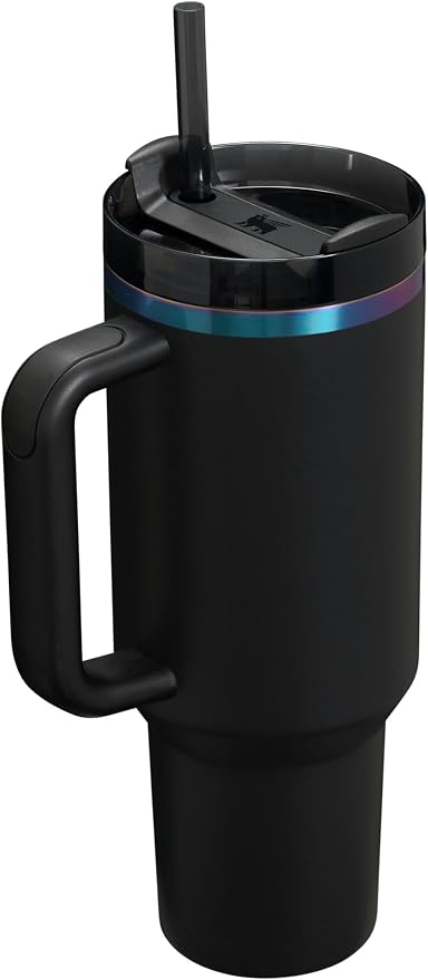 STANLEY Quencher H2.0 Flow State Tumbler, 40 oz, Black Chroma | Handle and Straw | 3-Position Lid | Cup Holder Compatible for Travel | Insulated Stainless Steel Cup | BPA-Free - Image 2