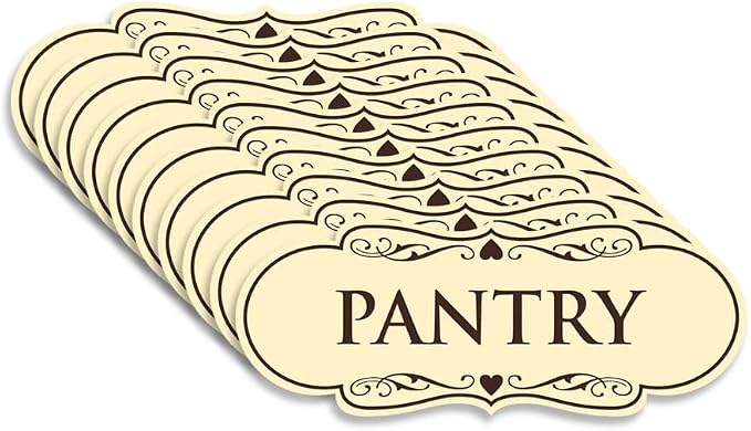 Designer Pantry Sign (Ivory/Dark Brown) - Small (10 Pack) by SignsByLITA