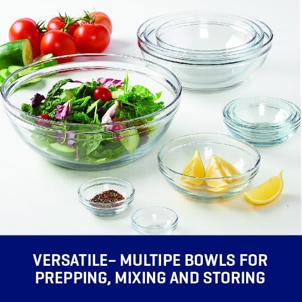 Anchor Hocking 10 Piece Mixing Bowl Set, Nesting Serving Bowls & Mixing Bowls (1 oz, 2 oz, 4 oz, 6 oz, 10 oz, 16 oz, 1 Qt, 1.5 Qt, 2.5 Qt, 3.5 Qt) - Image 5