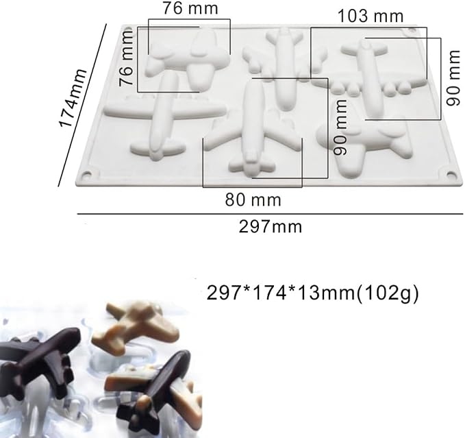 Silicone Mold for Cake DIY Baking Chocolate Eco-Friendly Cake Mold Candy Chocolate Cake Mould Baking DIY Kitchen Accessiories (Aircraft P_11.88 X6.96 X0.52 inch) - Image 6