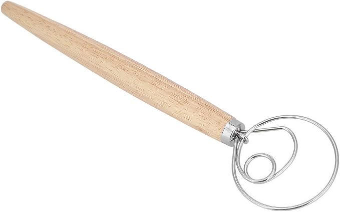 Jiawu 2Pcs Dough Blender Manual Mixer Ergonomic Oak Handle for Baking Homemade Bread and Pastries 13.0x3.1in Stainless Steel - Image 2