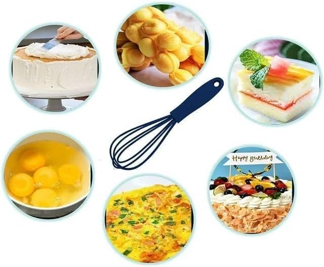 1Pc White Mini Silicone Whisks,6.7inch Non Scratch Non-Stick Whisk,Milk and Egg Beater Blender,Hand Egg Mixer,Kitchen Whisks for Cooking, Baking, Mixing,Stirring,Kitchen and Dining,Cooking Utensils