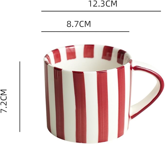 8 Oz Ceramic Coffee Mug Espresso Cups with Saucer Mug And Saucer Set Cup And Saucer Coffee Cups with Saucers Coffee Cups And Saucers,Red - Image 5
