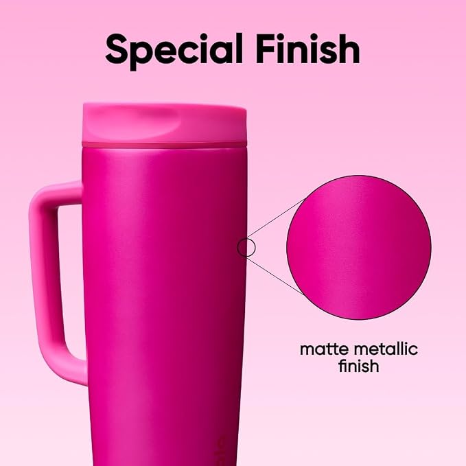 Owala SmoothSip Slider Stainless Steel Insulated Travel Mug with Handle, 100% Leak Proof, For Hot and Cold Drinks, Travel Friendly with Sliding Lock Lid, 24 oz, BPA Free, Leak Proof, Read My Lips - Image 7