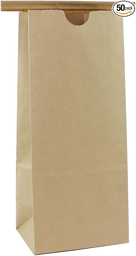 AwePackage Kraft Paper Grease Resistant Tin Tie Bag with Poly Liner (50, 8 oz) by Awe+Package