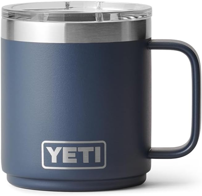 YETI Rambler 10 oz Ceramic Lined Stackable Mug, Vacuum Insulated, Stainless Steel with MagSlider Lid, Navy - Image 3