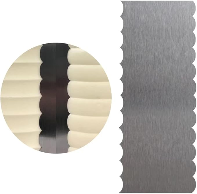 8.6 Inch Stainless Steel Cake Scraper Metal Scraper for Cake Smoother Leveler Scraper Cake Decorating Comb Cake Cutter for Mousse Butter Cream (Style 4)