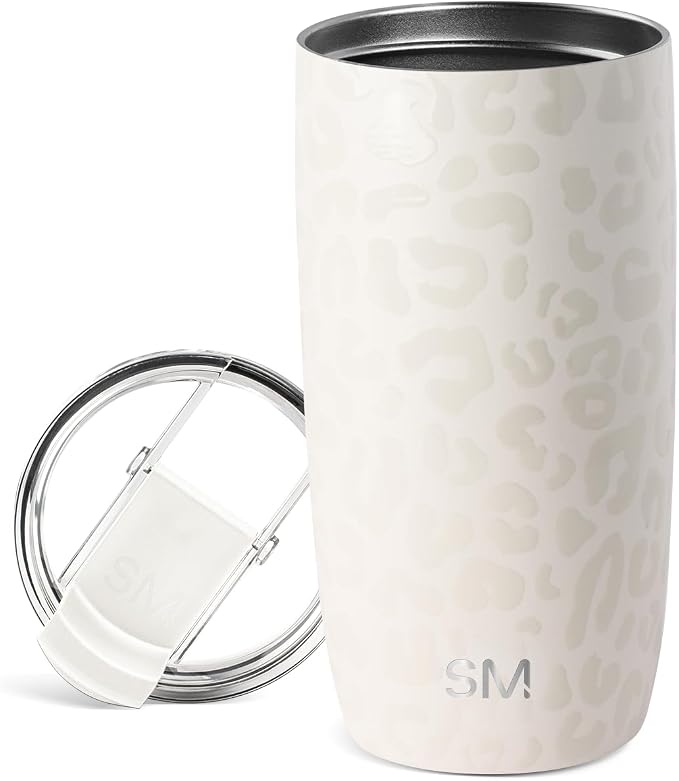 Simple Modern Travel Coffee Mug with Lid | 16oz | Leopard | Voyager Coffee Cup, Coffee Tumbler for Hot & Iced Drinks | Insulated Stainless Steel Travel Mug | Cream Leopard by Unknown
