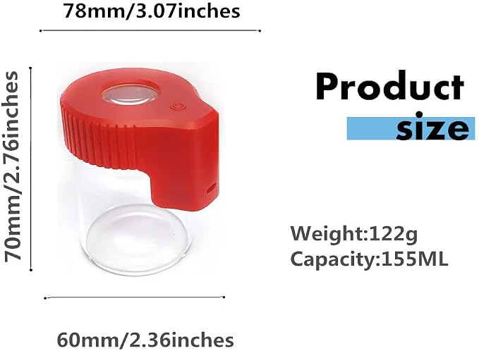 Led Transparent Glass Seal Storage Jar, Light-Up Magnifying Ornamental Glass Bottle（Red） - Image 5