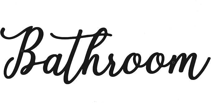 Jetec Bathroom Decor Sign, Vintage Metal Bathroom Sign Wall Decor Farmhouse Door Art Vintage Room Wall Art with Black Letter by Jetec