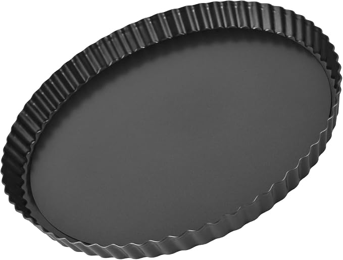 Mingzhe Nonstick Tart Pan with Removable Bottom, Premium Carbon Steel Quiche Pan for Baking Deep Pies and Quiches, Easy Release and Clean, 1 Unit ([Thickened] 13-inch live bottom pie plate) - Image 4