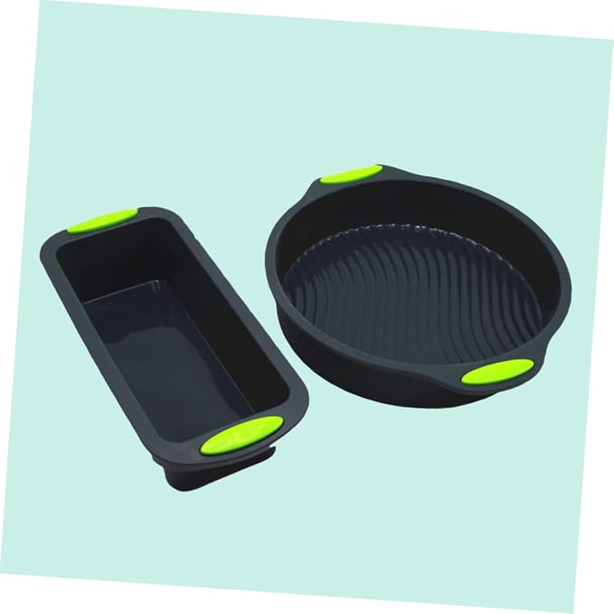 STOBAZA Silicone Baking Mold Set Square Round Cake Molds Non-slip Handles Dishwasher Safe for Baking Cooking - Image 2