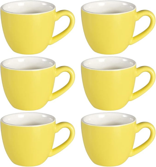 homEdge Mini Porcelain Espresso Cup, 3 Ounces / 90 ml Tiny Coffee Mugs Demitasse for Espresso, Tea- Yellow