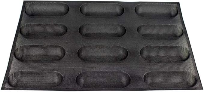 Hot Dog Molds Non Stick Bread Loaf Molds Baguette Pan Food Grade Silicone Bread Baking Mold 12 Loaf 40 x 60 for making Bread