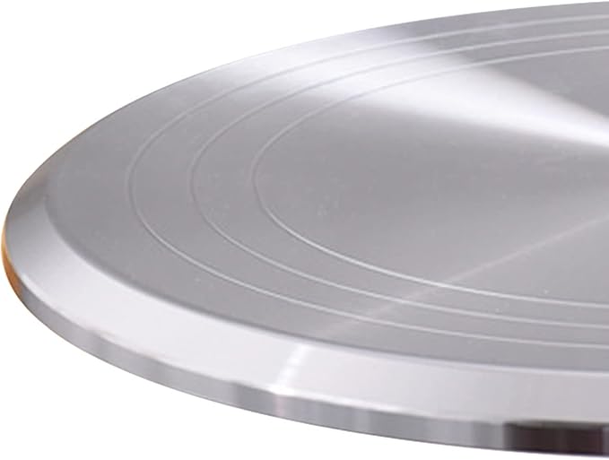 Fdit Cake Decorating Turntable, 10 Inch Silent Bearing Revolving Cake Stand Rounded Edges for Cake Decorating Supplies for Home (White)