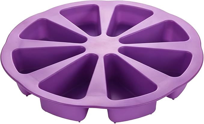 Silicone Dessert Mold Silicone Cake Mold Baking 8 Cavity Non Stick Multipurpose Baking Pan Easy Release Flexible with 8 Connected Cavities for Cakes Bread Chocolate Pizza (Purple) - Image 7
