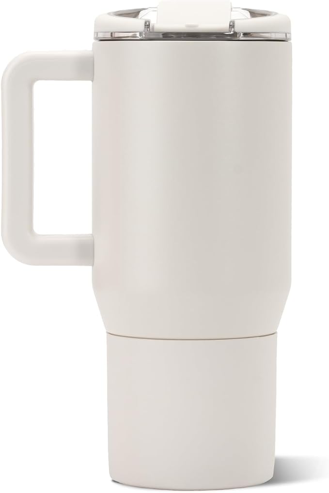 HydroJug Coffee Traveler 20oz Ceramic-Lined Mug with Handle, Linen - Image 2