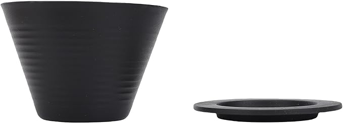 Pour Over Dripper, Flat Bottom Coffee Filter with Food Grade PP Construction, Reusable Brewing Cup for Home, Cafe & Office Use (Black)