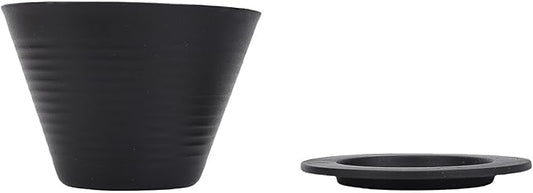 Pour Over Dripper, Flat Bottom Coffee Filter with Food Grade PP Construction, Reusable Brewing Cup for Home, Cafe & Office Use (Black)