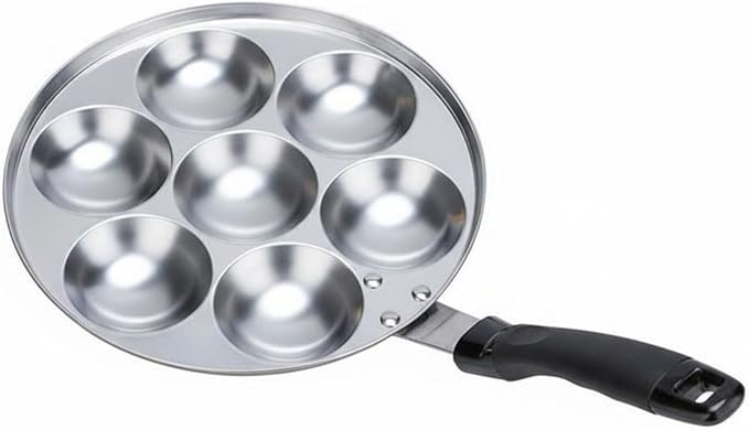 Cake Aluminum Alloy Nonstick Round Frying Pan Seven Hole Ergonomic Handle for Making Pancakes Snacks Suitable for Cooking by Unknown